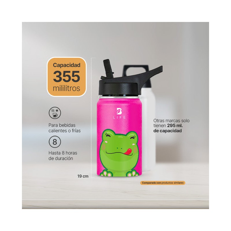 Botella Térmica Para Niños | Ranita, 535 ml (18 oz)