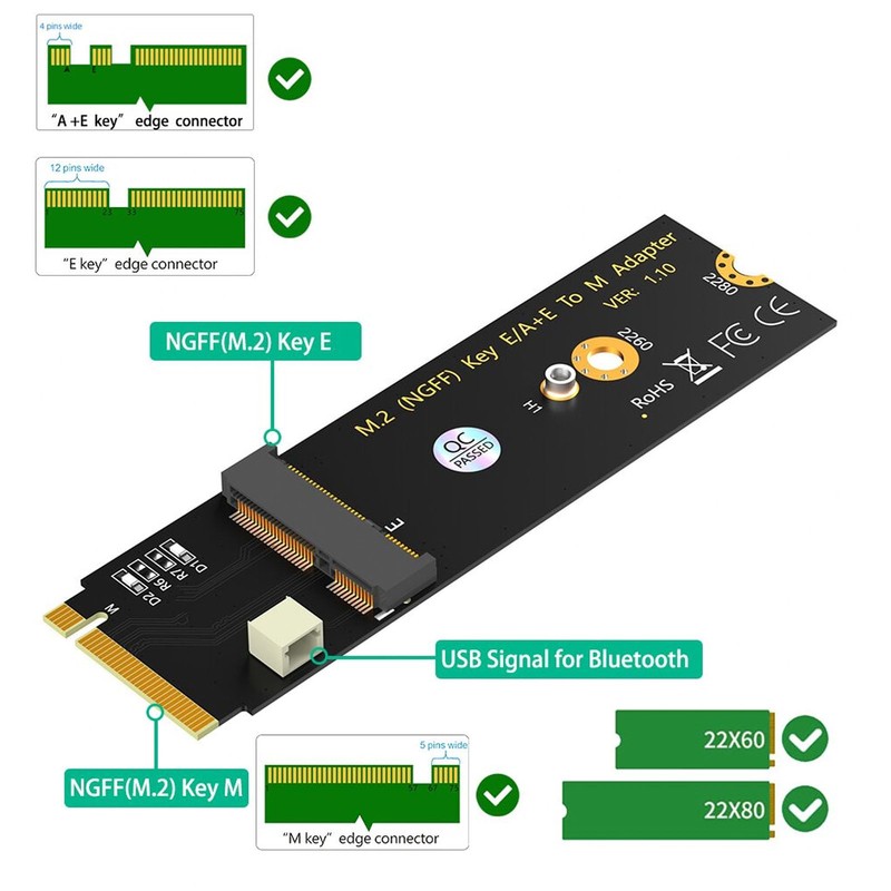 M.2 Key E Module, M.2 NGFF A E Key WiFi