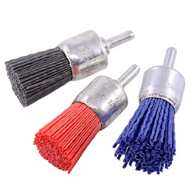 Swpeet 3Pcs 1Inch 25mm Nylon Filament Abrasive Wire Brush End Brush Kit with 1/4 Inch Shank, Include Fine Medium Coarse Grit Perfect for Removal of Rust/Corrosion/Paint - Reduced Wire Breakage