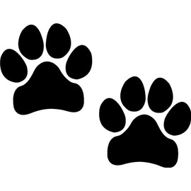 Paw Prints, Black, I Make Decals™Pawprints, Paws, Dog, Puppy, Pup, Mutt, Canine, Print, Car, Auto, Wall, Locker, Laptop, Notebook, Netbook, Vinyl, Sticker, Decal, Label, Placard, Black
