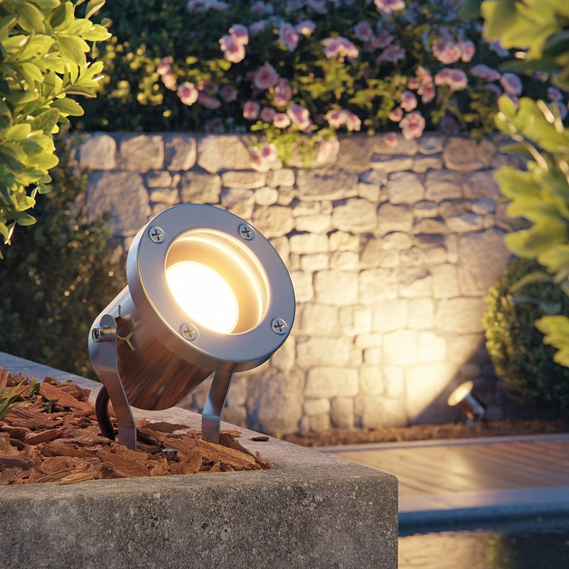 ledscom.de MIBU LED Garden Spotlight for Outdoor Use Stainless Steel