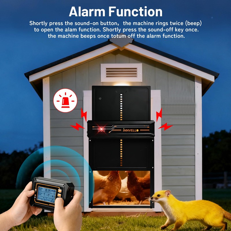 Automatic Chicken Coop Door Solar Powered with Remote Control Setup
