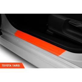 Luxshield Car Door Sill Protector for Toyota Yaris 4 (IV) XP21 I 2020-2024 - Protective Film Car Door Accessories Trim Paint Protection Film Carbon Black
