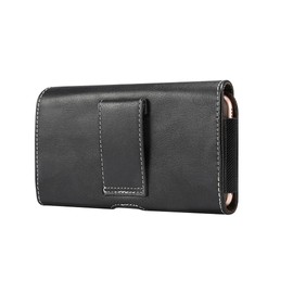 DFV mobile - Holster Horizontal Leather with Belt Loop für Q-Mobile Q-Smart QS550 - Black