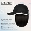 Qlenkay Waterproof Baseball Cap Attached with Straight Bob Hair Soft