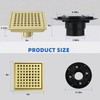 morefine Gold Shower Drain 6 inch with Flange, Square Shower