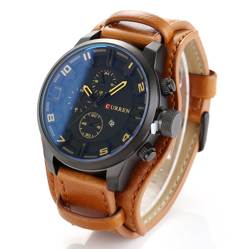 Curren Men Sport Quartz Watch Fashion Calendar Watches Big Dial