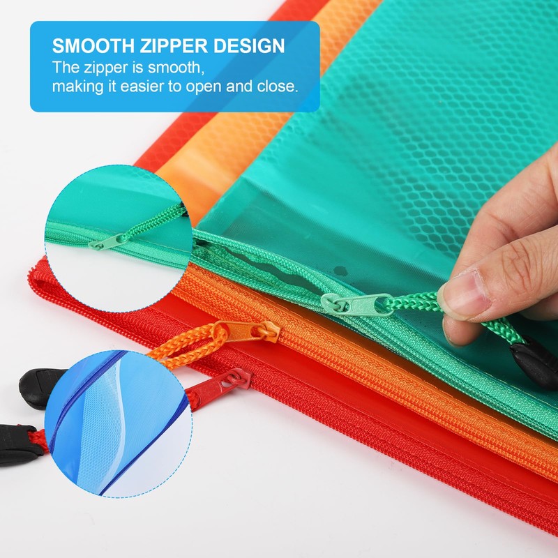 A4 Plastic Zip Folders Double Waterproof Zip Lock Document Wallet