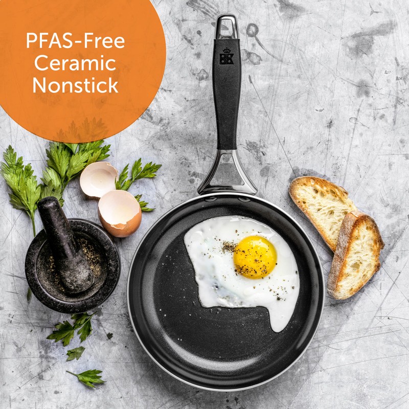 BK Intelligence Stainless Steel Induction 8" Nonstick Frying Pan Skillet,