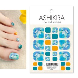 ASHIKIRA Foot Nail Seal [Cranberry Nail Design Ocean] Foot Nail Wrap Nail Art