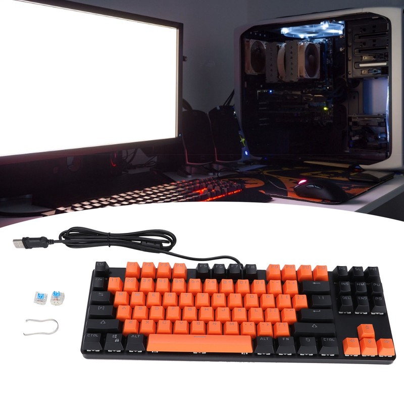 Mechanical Keyboard Blue Switch TwoTone Keycap Sweat Proof Portable 87