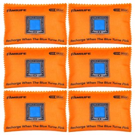 FAMILIFE Reusable Car Dehumidifier Bag Damp Rid Silica Gel Packets,Rechargeable Color Moisture Absorbers for Cars Home Closets Electronics Camera Storage Box Safes Drawers,6 Pack