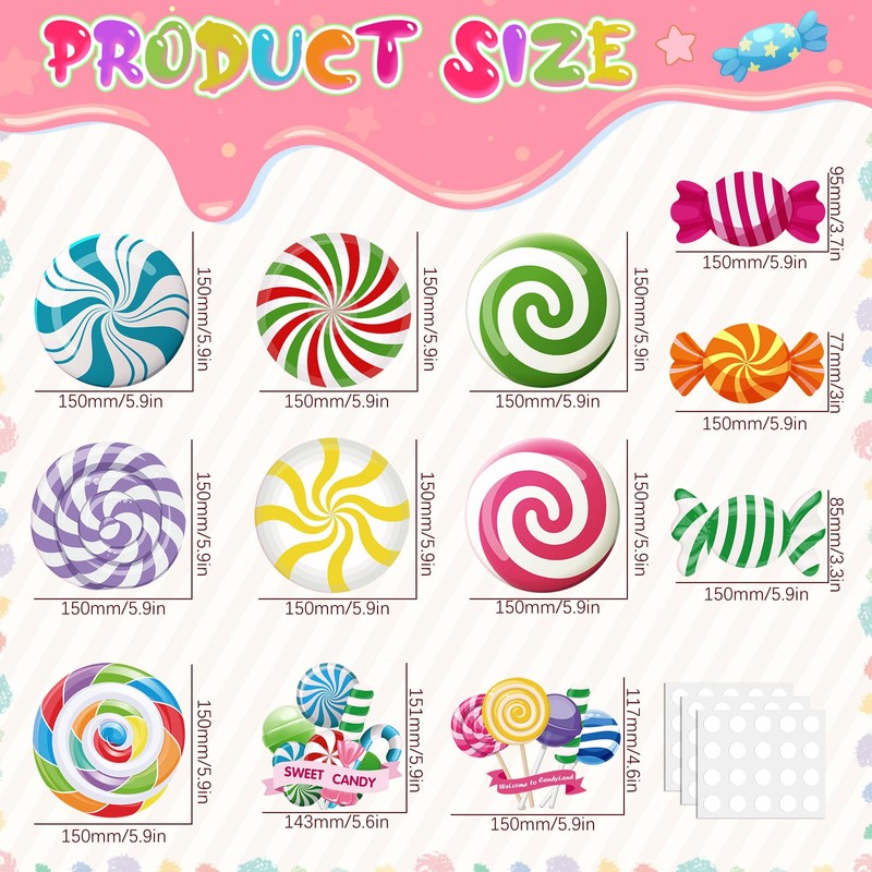 Pasimy 60 Pcs Candy Decorations Candy Bulletin Board Set Candies
