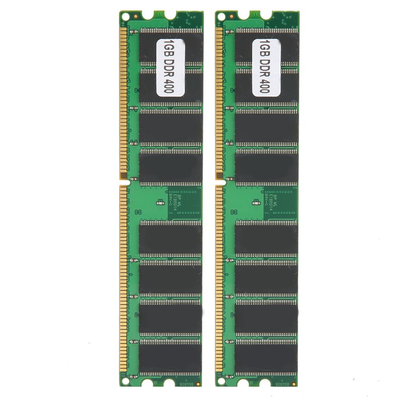 2Pcs Memory Module Desktop Computer Double‑Sided 16‑Grain DDR 1GB 400MHZ