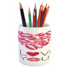 Ambesonne Love Pencil Pen Holder, Kisses Lipsticks Valentines Day Affection