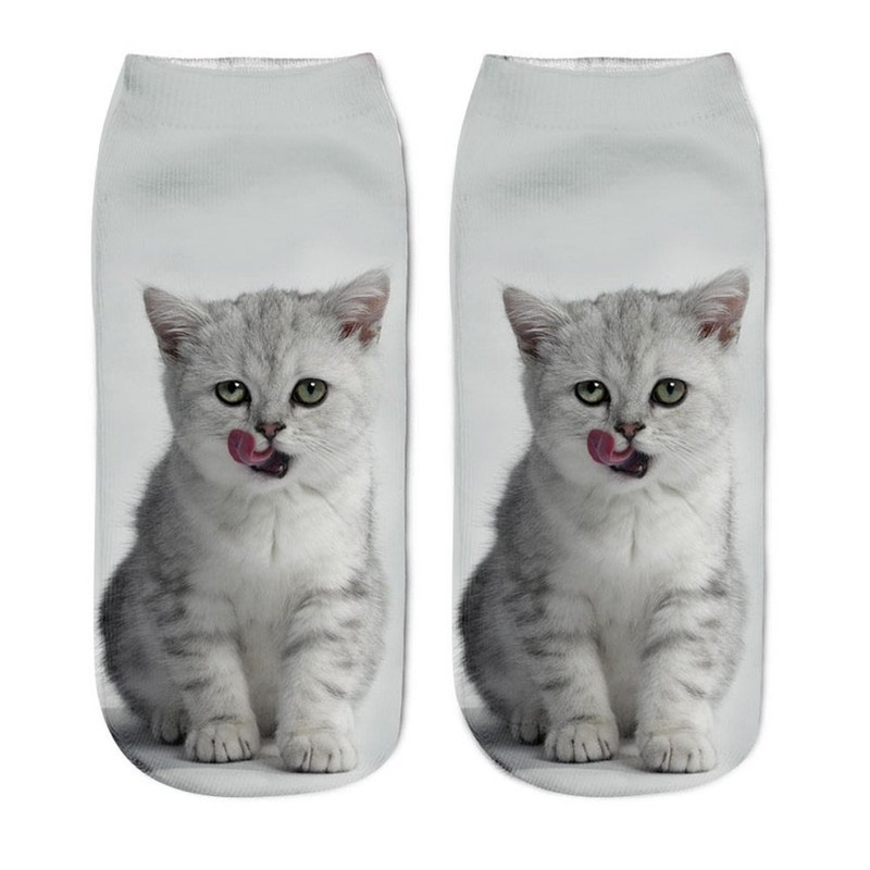 Donne Ragazze Cute Cat 6PC Stampa calze sportive calza calzatura