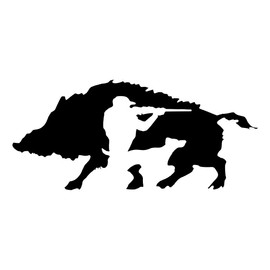 AMA SHOP Pre-set Sticker Boar with Hunter | Sticker for Helmet, Motorcycle, Motorhome, Boat | autoTuning