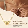 CTEEGN 14K Gold Heart Necklaces for Women, Dainty Paperclip Magnetic