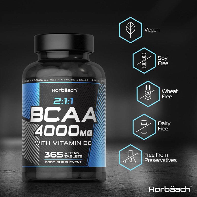 Horb?ach BCAA Tablets | 4000mg BCAAs per Serving | 3