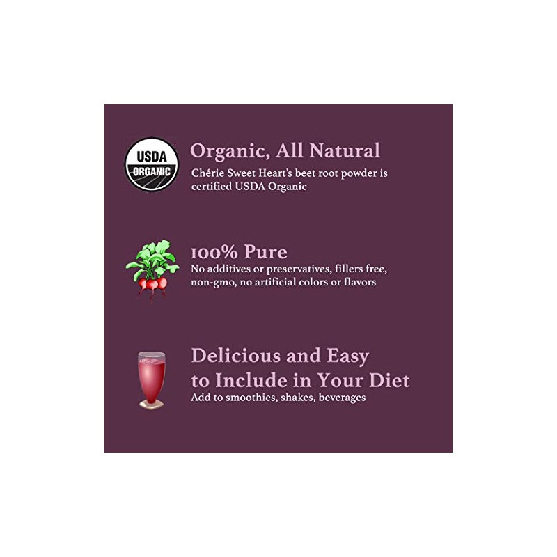 Chérie Sweet Heart Organic Beet Root Powder (3 lb), Raw
