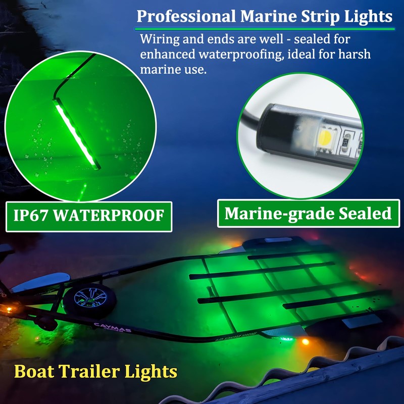 Botepon Upgraded Boat Interior Lights, No Drill Install Marine LED