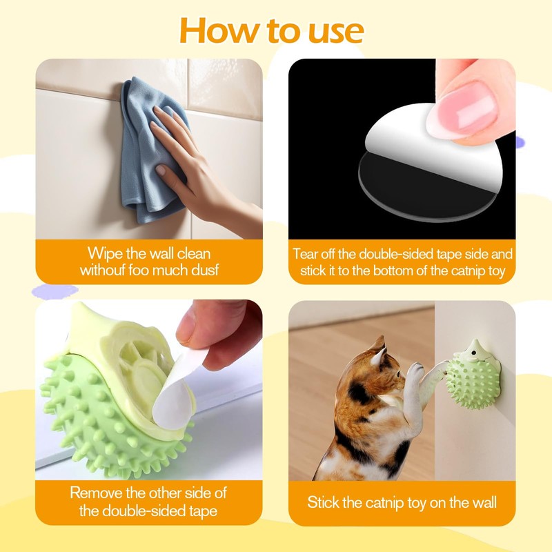 NEOVSUNY Pack of 3 Catnip Balls Toy for Cat, Catnip