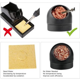 Soldering Iron Tip Cleaner,LXIANGN Non-slip Solder Flux Brass Tip Cleaner & Base Holder Cleaner Kit for Cleaning Soldering Irons and Tips,No Water Needed