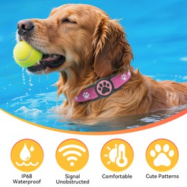 SmafurTag Dog Airtag Holder,[2-Pack] IP68 Waterproof AirTag Holder for Dog & Cat Collars,Silicone Air Tags Case for Pet Collars(Deep Pink+Deep Bule)