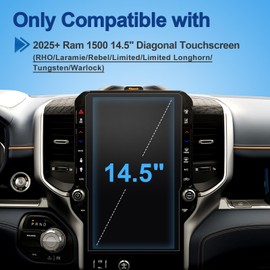 Coleya Anti-Glare Matte Screen Protector for 2025-2026 Ram 1500 2500 3500 (Tungsten/Limited/Limited Longhorn/RHO/Rebel/Laramie) 14.4-inch Touchscreen,9H Tempered Glass 2026 Ram Truck Accessories 14.4“