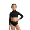 Capezio girls Girls' Turtleneck Long Sleeve Top athletic shirts, Black,