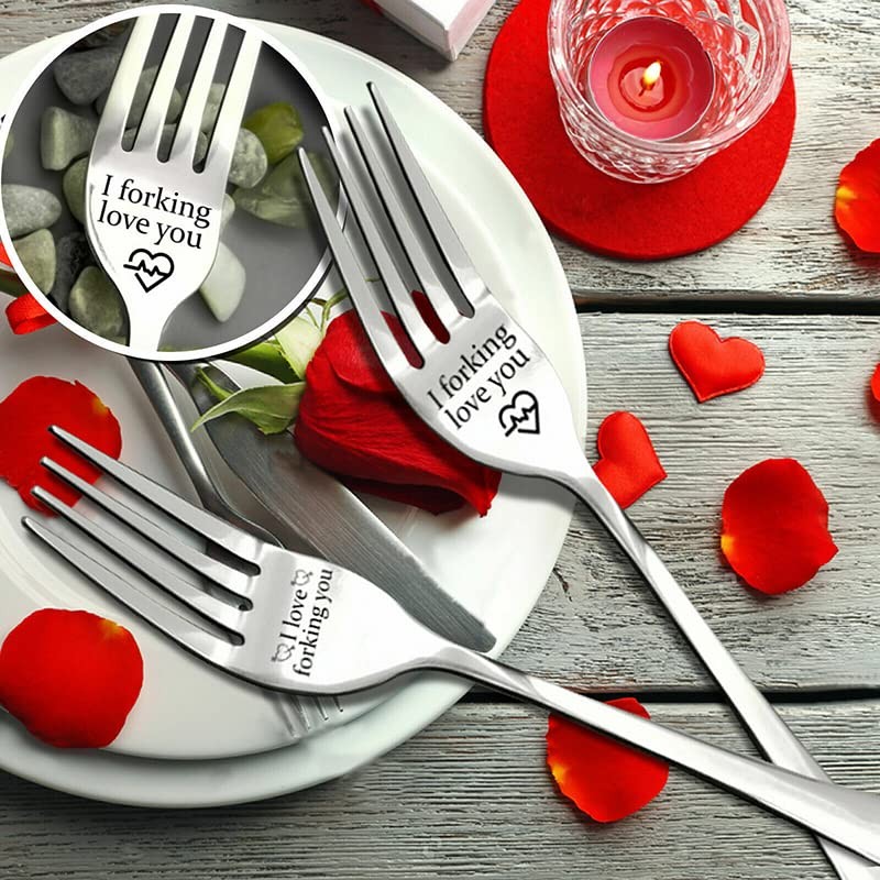 I Forking Love You Engraved Stainless Steel Fork Gift Box