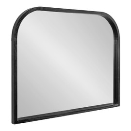 Kate and Laurel Occonor Modern Wooden Arched Mirror, 36 x 28, Black, Transitional Arch Wall Mirror with Geometric Shape for Use as Bathroom Mirror for Vanity or Fireplace Mantel Mirror