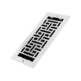 Decor Grates LAJL410W-WH Low Profile Wall/Ceiling Register, 4x10 Inches, Oriental, Textured White Finish