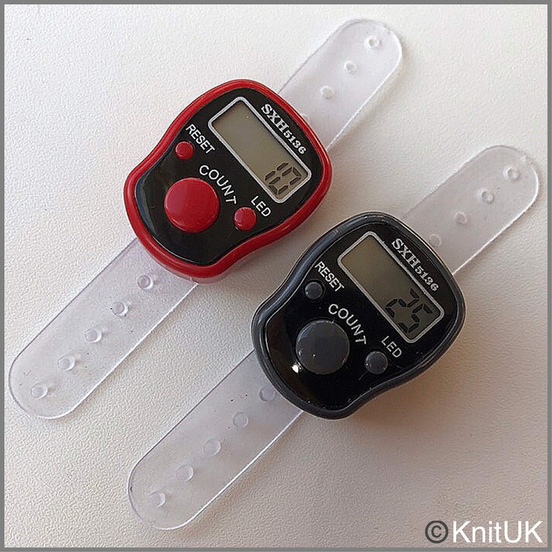 KnitUK Tally Counter - LED Backlight. Pack of 2. Red