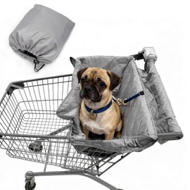 Wibeelee Portable Dogs Shopping Cart Cover Quilting Grocery Cart Cover with Carry Bag for Pets, Secured with Hook and Loop, Comfortable and Easy to Clean