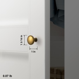 Goo-Ki 6 Pack Antique Brass Cabinet Knobs – Vintage Round Drawer Pulls with Decorative Beaded Edge, Classic Furniture Handle for Kitchen & Home