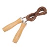 Jump Rope Cowhide Wooden Handle Portable Highly Effective Skipping Rope