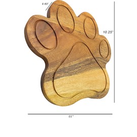 Funny Paw Shaped Wood Cutting Board for Kitchen with Groove, 10.25"L x 11"W Decorative Funny Paw Charcuterie Serving Board, Cheese Serving Board, Solid Wood Chopping Board