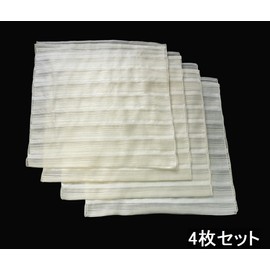 Aoki Woven Craft AS0647 Silk Slub Borders for Dying, Set of 4, Indigo Dying, Plant Dyed, Hand Dyed, white
