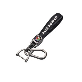 Bunoirde Metal Fit Alfa Romeo Car Keychain - Duty Key Ring for Cars, Trucks, and Motorcycles - Stylish and Functional Key Holder for Men and Women (al-Key-Leather)
