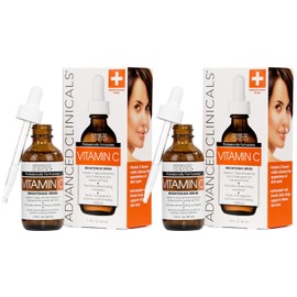 Advanced Clinicals Suero Iluminador de Vitamina C para el Rostro con Ácido Glicólico + Ácido Láctico | Suero de Vitamina C para Ojos Hidratante Facial para Mejorar la Apariencia de Manchas Oscuras y