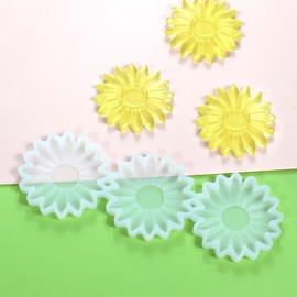 mostsom Silicone Lollipop Molds Leaf Flower Chocolate Hard Candy Silicone Lollipop Molds Lollypop Sucker Ice Molds, Great for Lollipop, Sucker, Hard Candy, No Sticks 2PCS (R_ Daisy Flower)