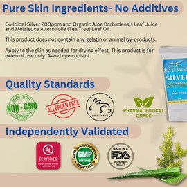 Natural Path Silver Wings Silver 200ppm Aloe Vera Gel w/Tea Tree Oil 1.5 oz. Skin Healing & Nourishing