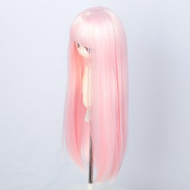 Linfairy 8-9inch 1/3 Doll Long Wig with Straight Long Hair (Light Pink)