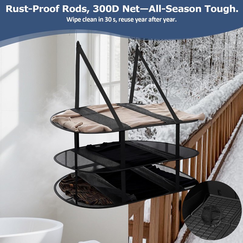MiToBeLe 2Pcs Over The Door Drying Rack with 4 Hooks,3