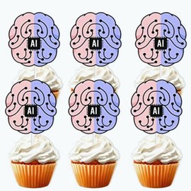 S-Cp-0810Ice Cream Fruit Dessert Cupcake Topper Colorful Glitter Happy Birthday Sensory Pop Game Theme Decor Supplies Baby Shower Boys Girls Birthday Party Decorations