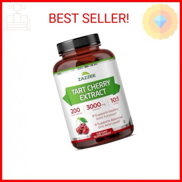 Zazzee Tart Cherry 10:1 Extract, 3000 mg Strength, 200 Vegan