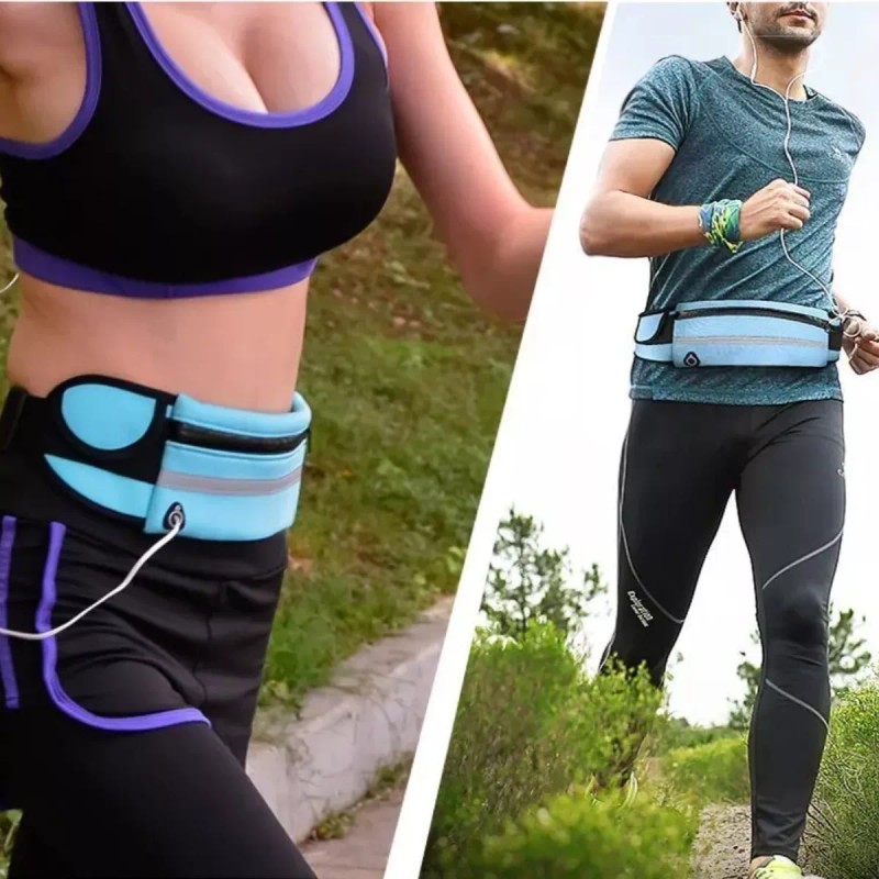 Universo en Linea Cangurera Deportiva Con Cinturón Elástico Salida Audífonos