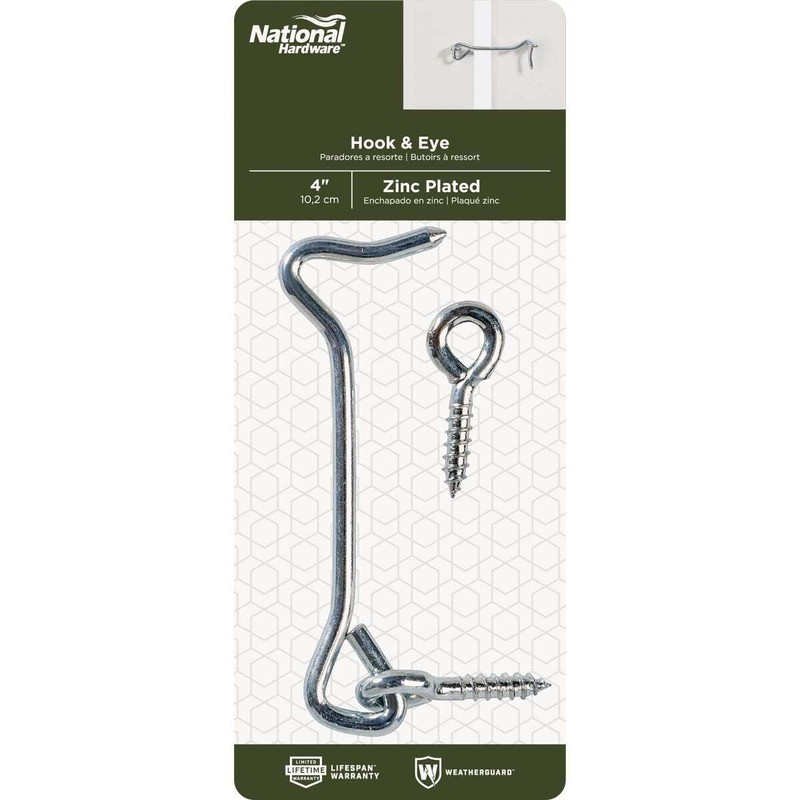 National Hardware N226-373 V2000 Hooks and Eye in Zinc plated,4