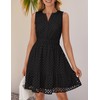 ZESICA Women's Summer Sleeveless Mini Dress V Neck Hollow Out